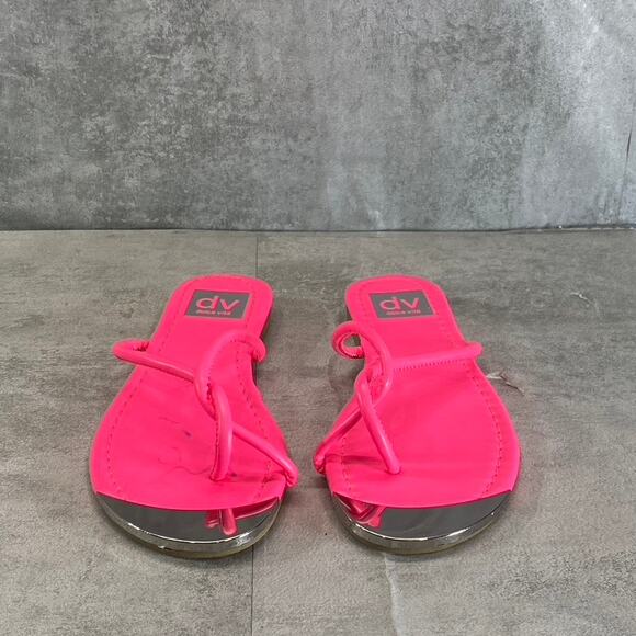 DV DOLCE VITA Women's Fuchsia Penni Toe-Loop Slip-On Flip Flops SZ 5 - Picture 1 of 8